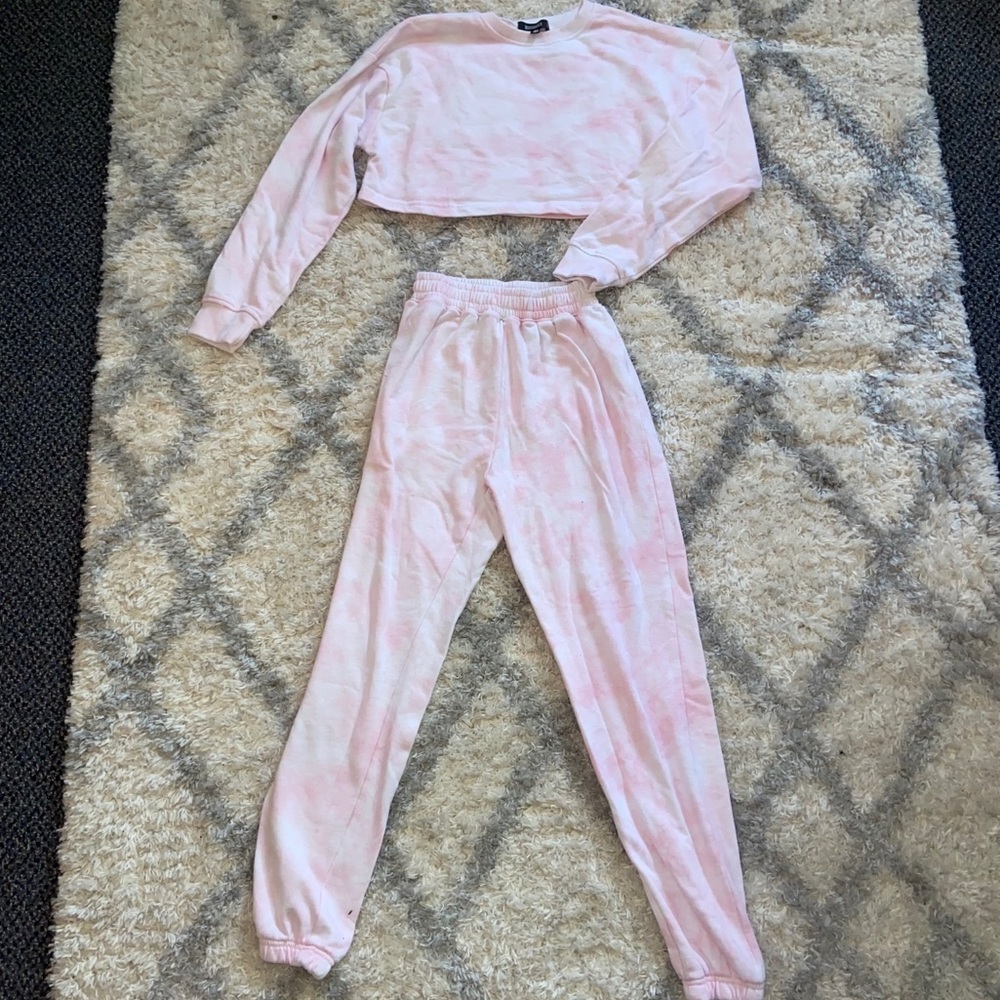 NEVER WORN! pink tie dye Missguided sweats set